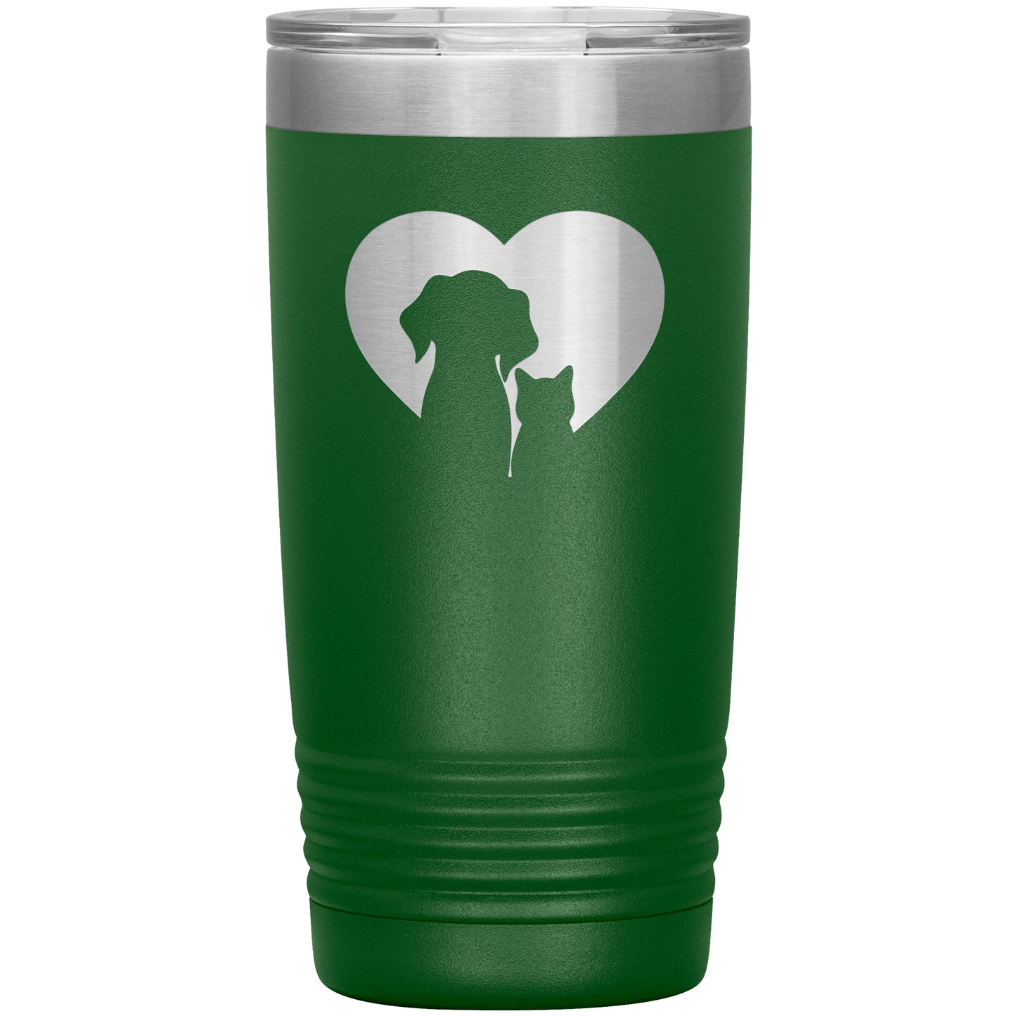 Dog & Cat Silhouette Heart Tumbler