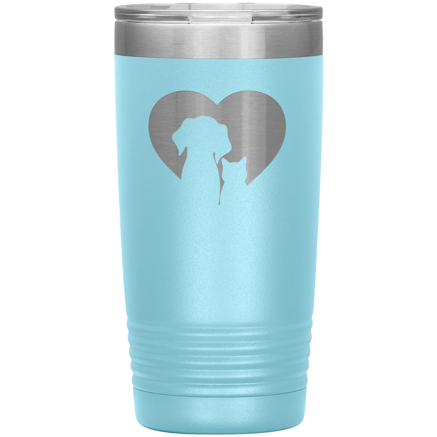 Dog & Cat Silhouette Heart Tumbler