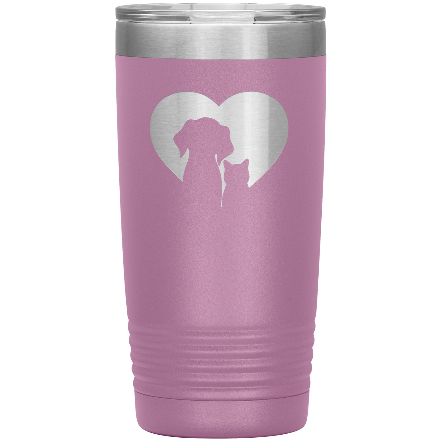 Dog & Cat Silhouette Heart Tumbler