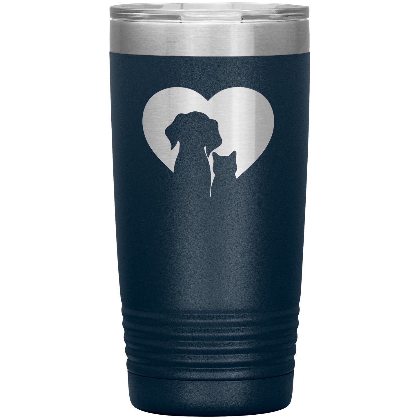 Dog & Cat Silhouette Heart Tumbler