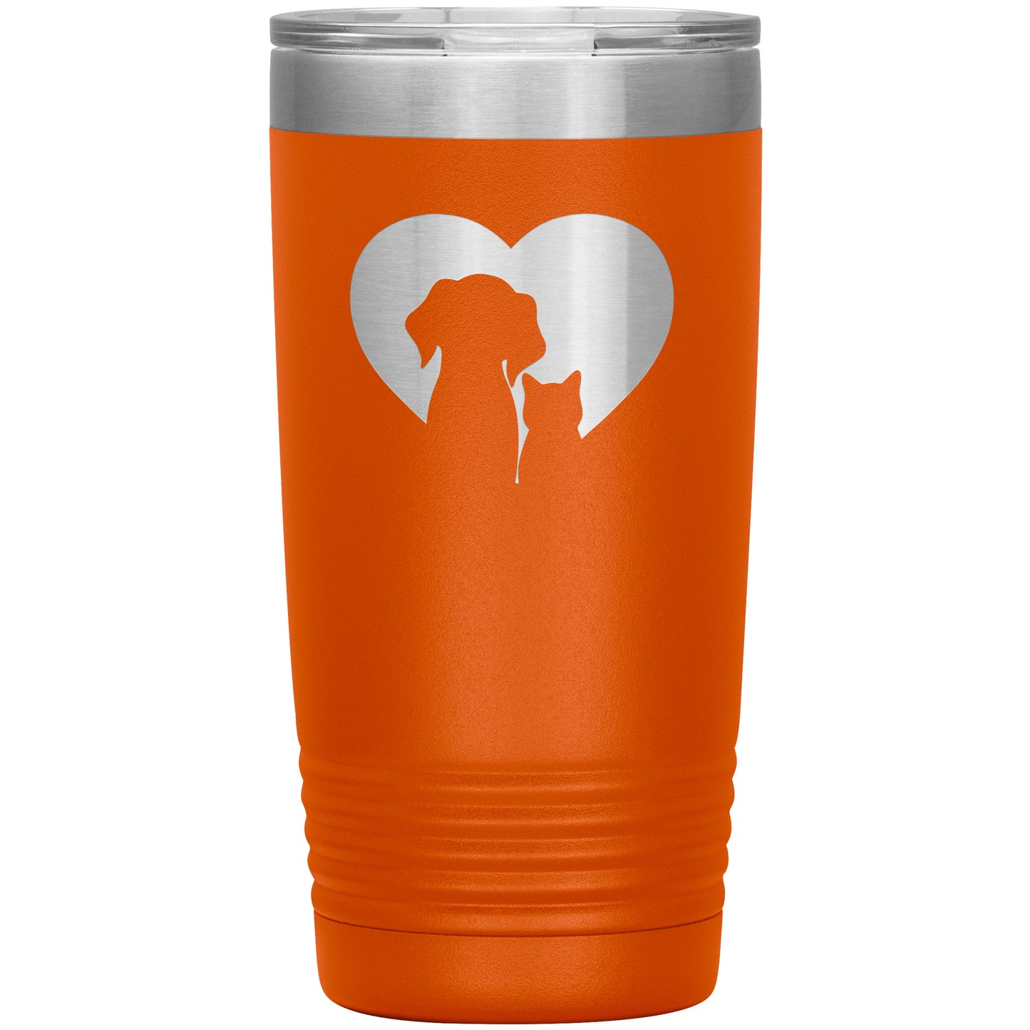 Dog & Cat Silhouette Heart Tumbler