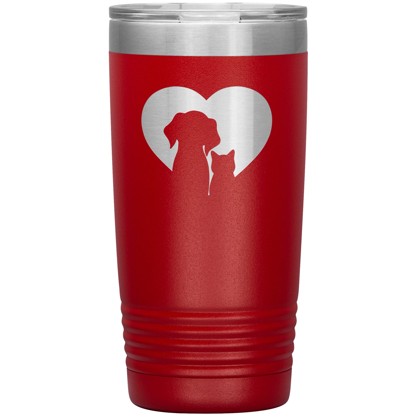 Dog & Cat Silhouette Heart Tumbler