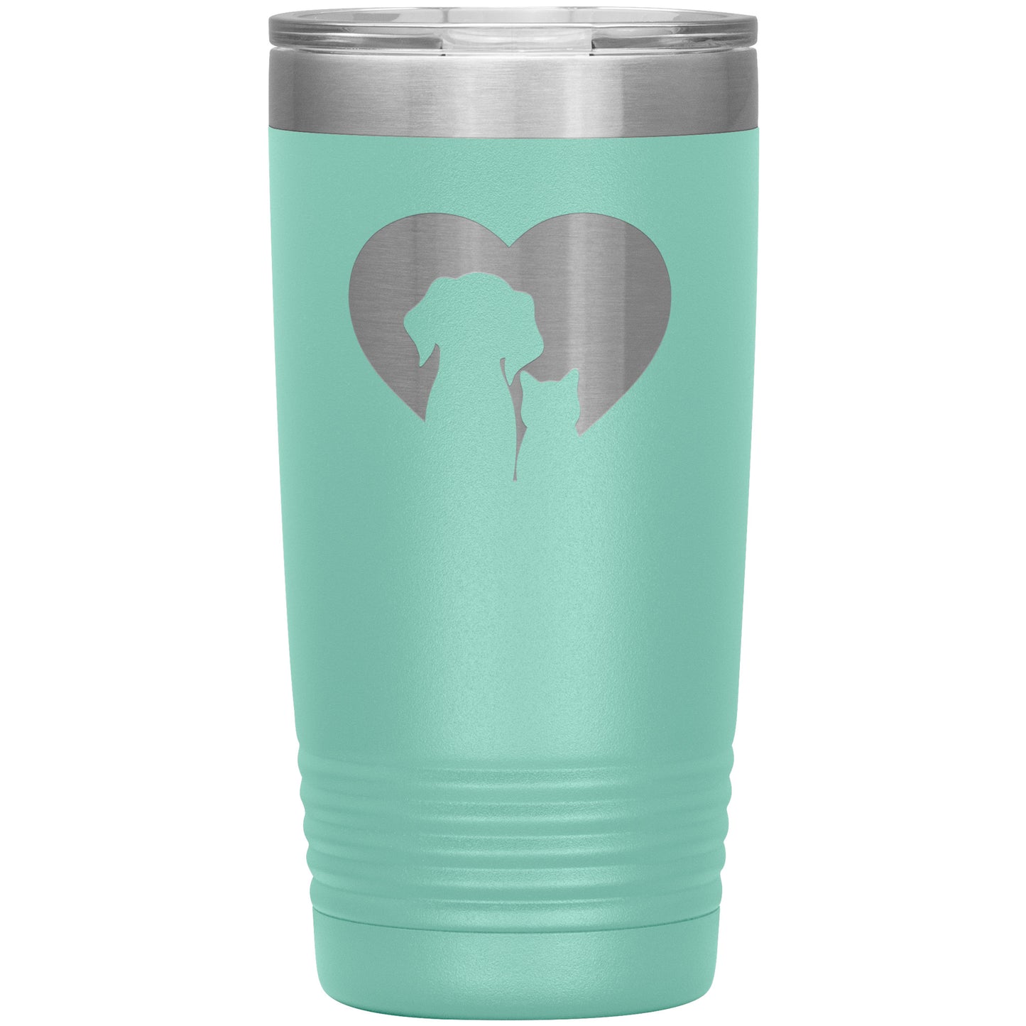 Dog & Cat Silhouette Heart Tumbler