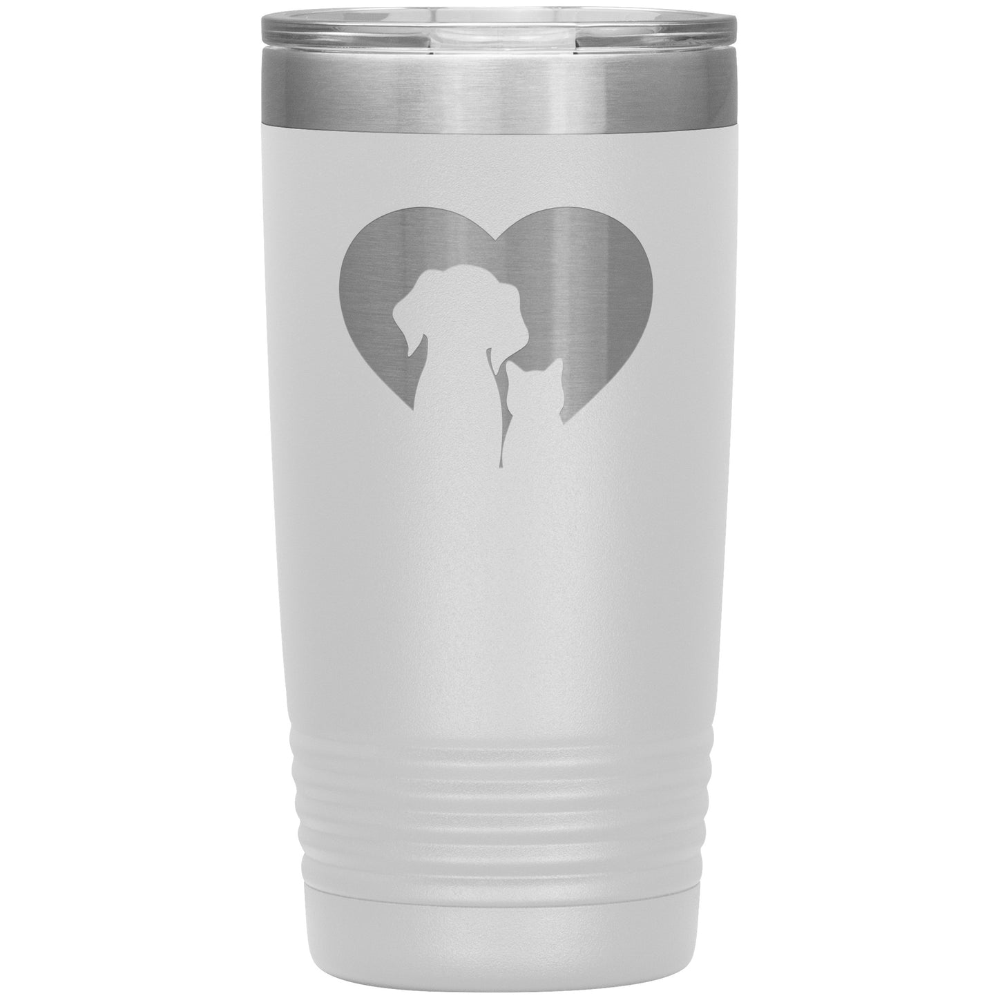 Dog & Cat Silhouette Heart Tumbler