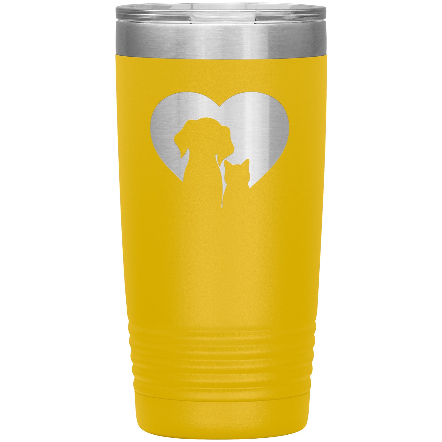 Dog & Cat Silhouette Heart Tumbler