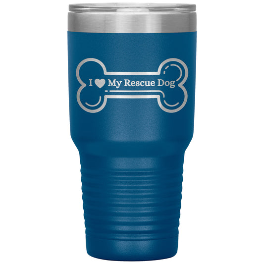I ❤️ My Rescue Dog Travel Tumbler