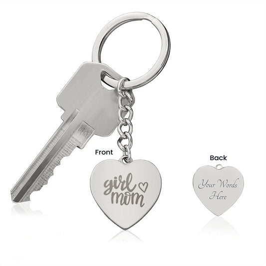 Engraved Girl Mom Keychain