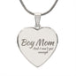 Engraved Boy Mom Heart Necklace