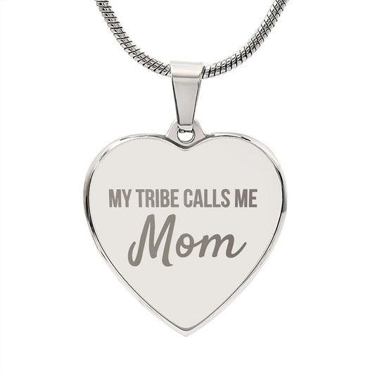 Engraved My Tribe Calls Me Mom Necklace