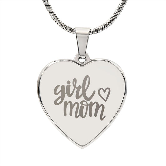 Engraved Girl Mom Necklace