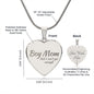 Engraved Boy Mom Heart Necklace