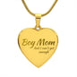 Engraved Boy Mom Heart Necklace
